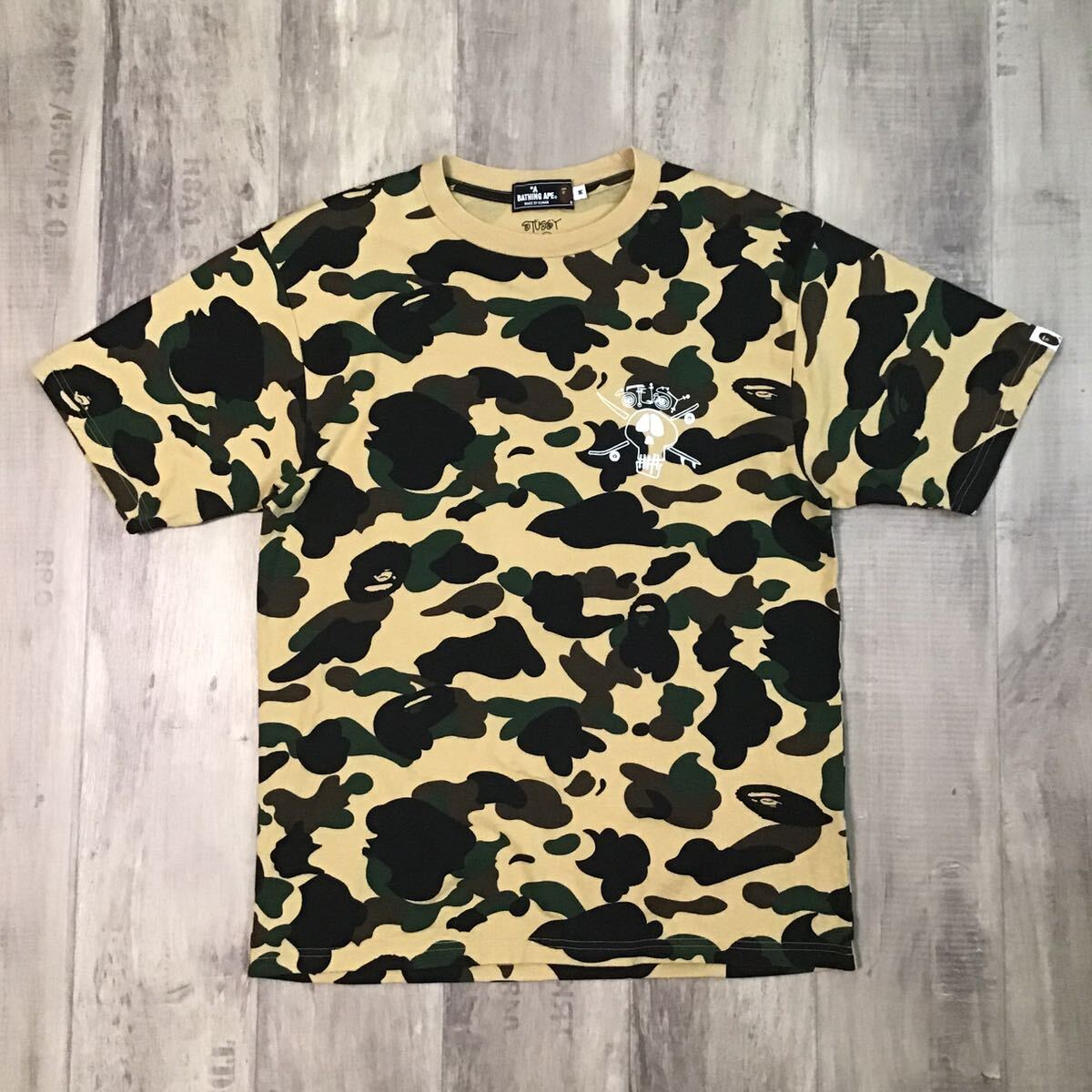 ★激レア★ BAPE × STUSSY SKULL LOGO Tシャツ Mサイズ a bathing ape エイプ ベイプ アベイシングエイプ ステューシー 1st camo w507_画像2