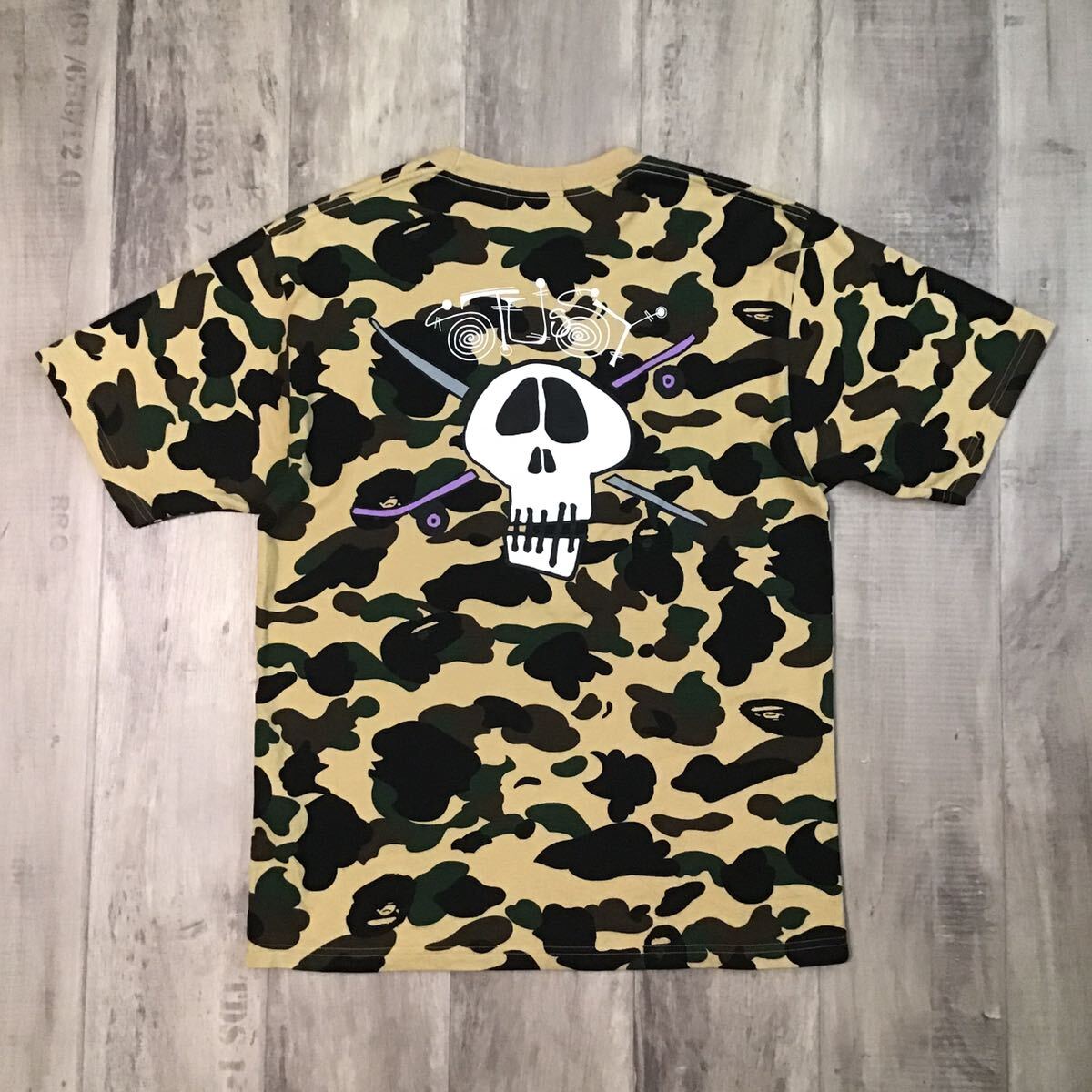 ★激レア★ BAPE × STUSSY SKULL LOGO Tシャツ Mサイズ a bathing ape エイプ ベイプ アベイシングエイプ ステューシー 1st camo w507_画像3