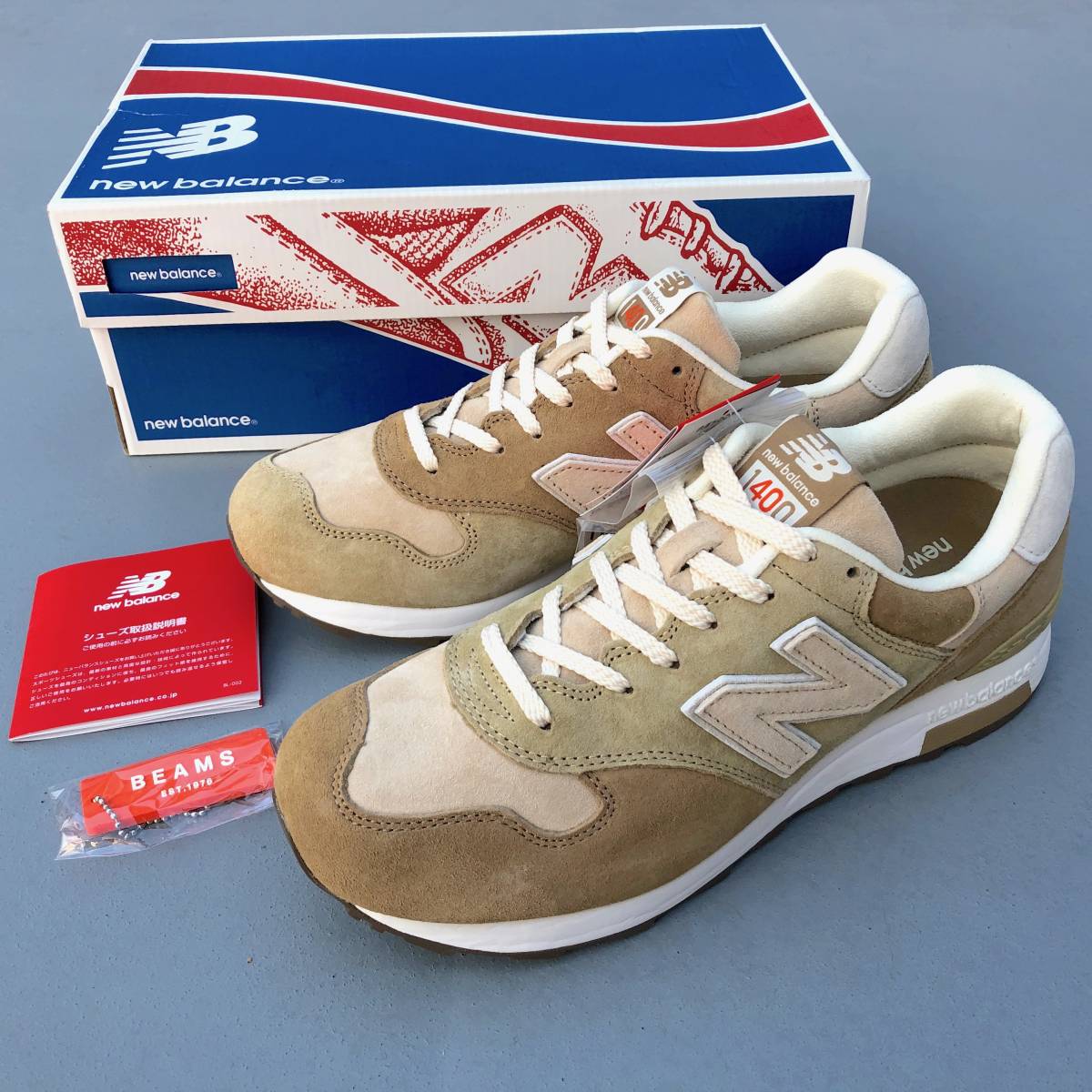 BEAMS別注 創業40周年記念 NEW BALANCE CM1400BB BEIGE MULTI US9D 27cm スウェード 新品 ベージュ マルチカラー 限定 M1400 コラボ_画像1