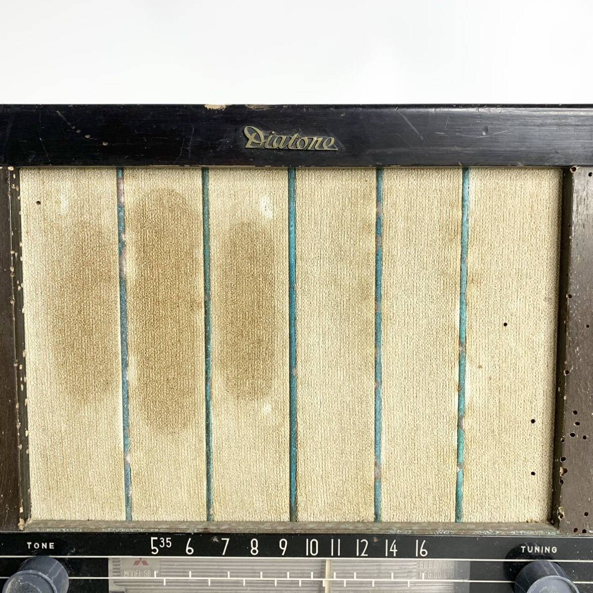 昭和レトロ 三菱 真空管ラジオ ダイヤトーン SB-12型 当時物 通電確認済 ヴィンテージ MITSUBISHI diatoneの画像2