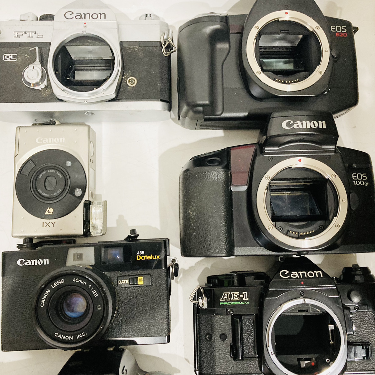 【R1301】CANON キヤノン キャノン フィルムカメラ コンパクトカメラ 大量 まとめ売り AE-1 EOS KISS FTb A-1 IXY A35 CANONETの画像3