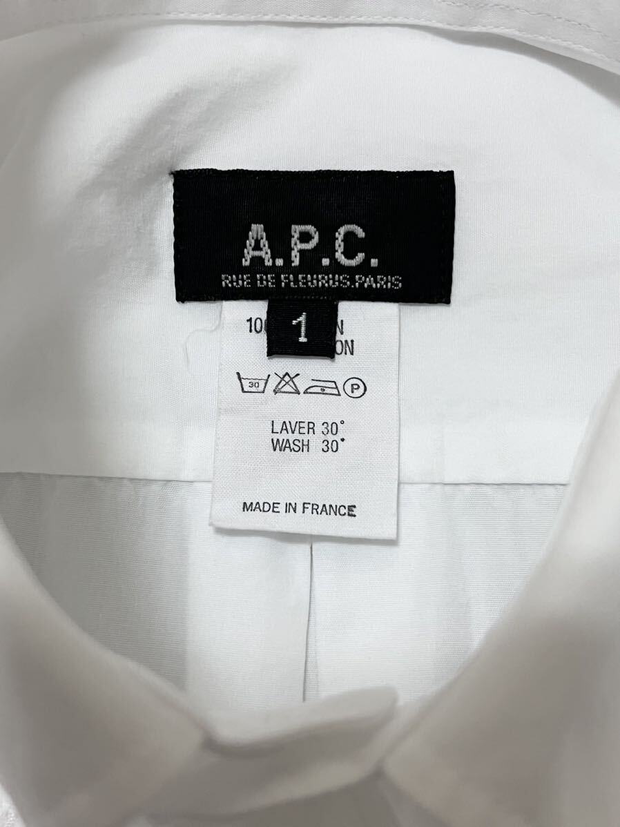 フランス製 初期 A.P.C アーペーセー ホワイト ボタンダウンシャツ シャツ_画像3