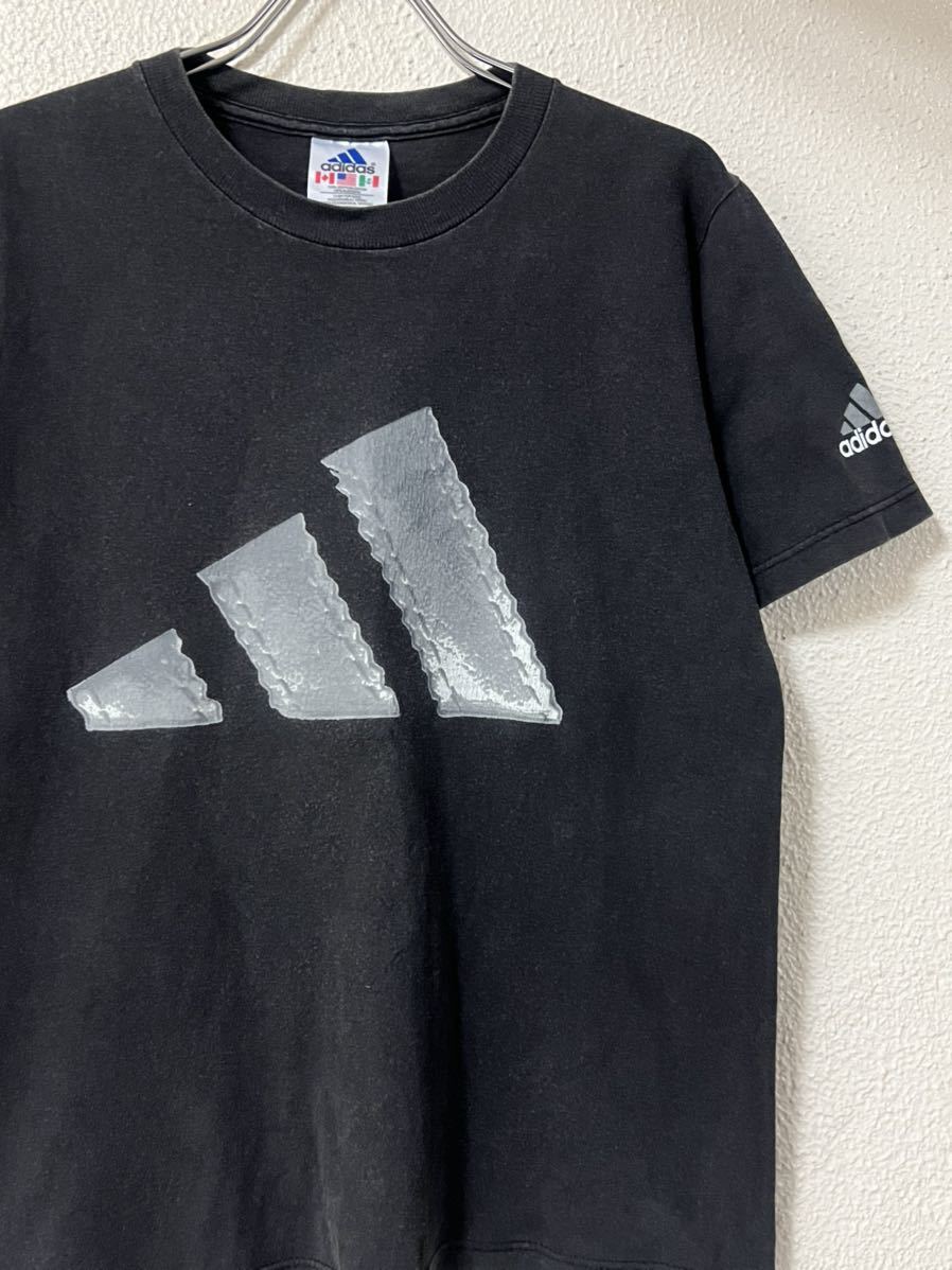 90s USA производства десять тысяч национальный флаг бирка Adidas adidas стежок Performance Logo футболка 