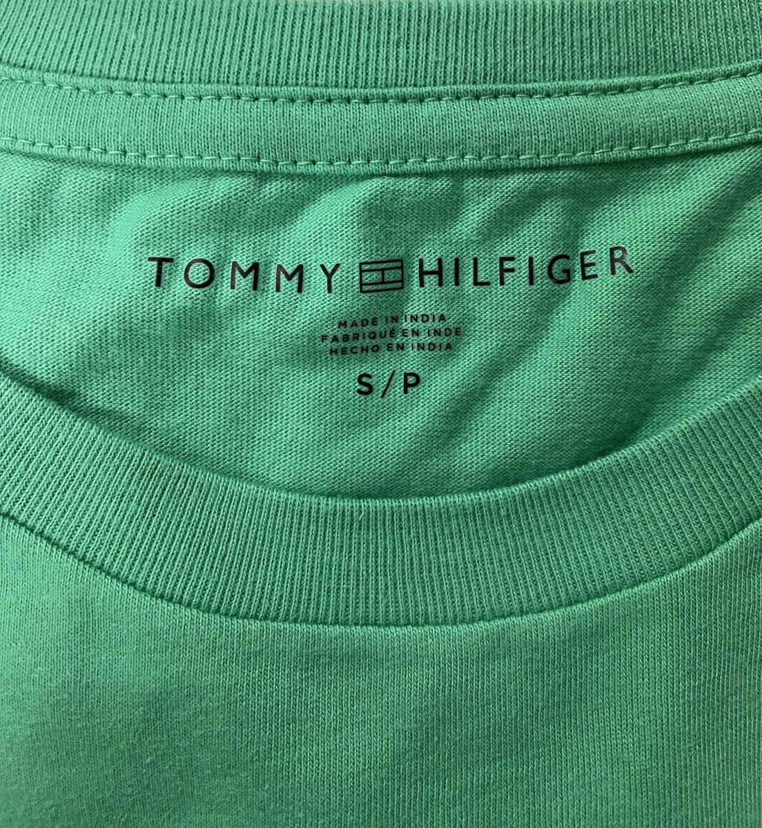 新品 M ★ TOMMY HILFIGER トミーヒルフィガー メンズ 半袖 ロゴ Tシャツ グリーン US-S ロゴ刺繍 ビッグロゴ レディース ユニセックスの画像8