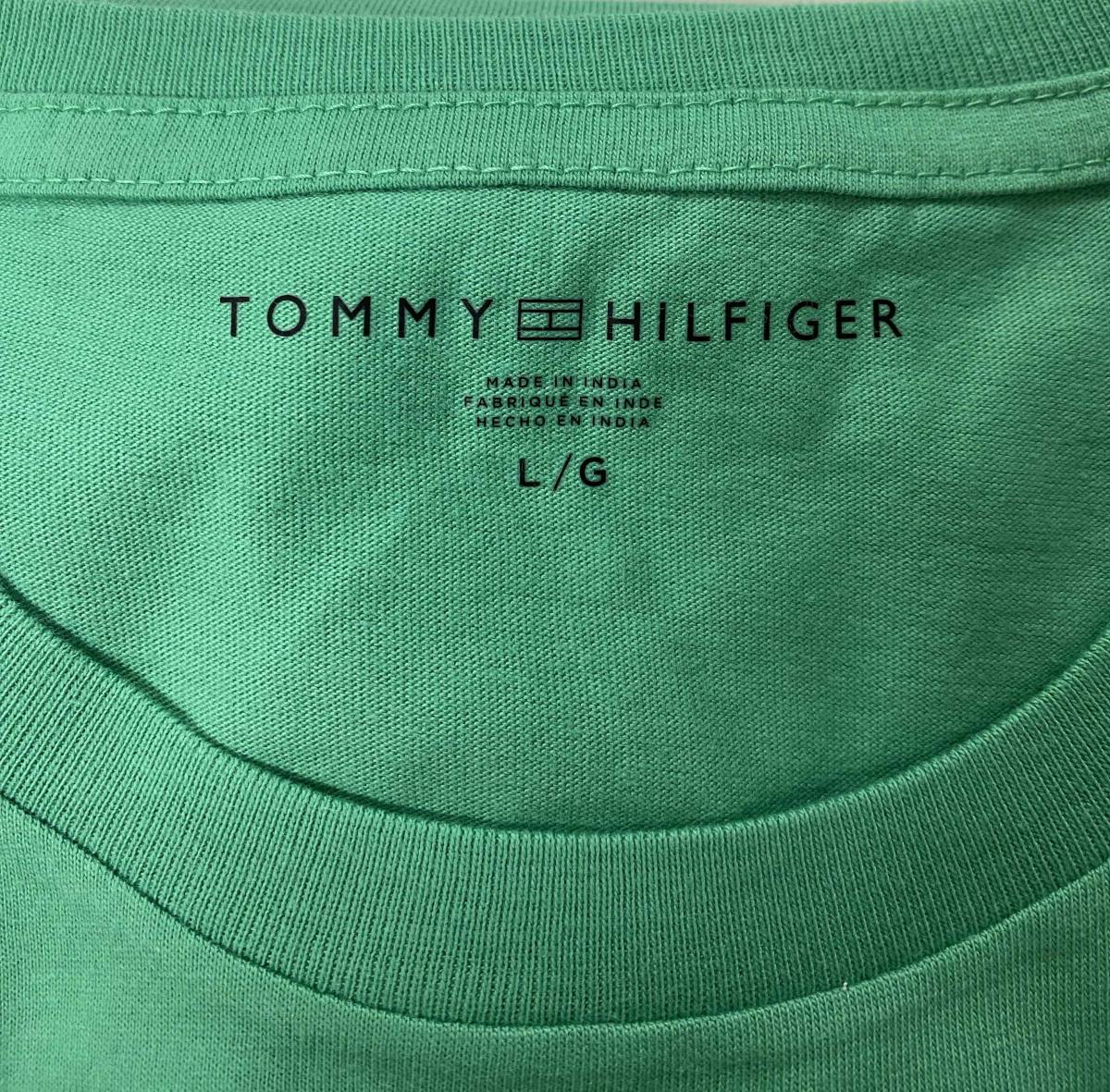 新品 XL ★ TOMMY HILFIGER トミーヒルフィガー メンズ 半袖 ロゴ Tシャツ グリーン US-L ロゴ刺繍 ビッグロゴ レディース ユニセックスの画像8