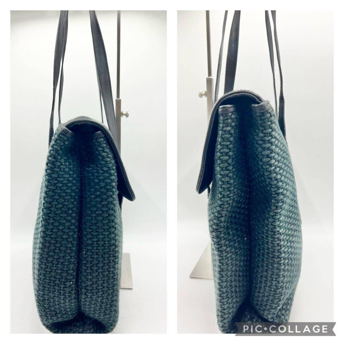 希少カラー◎極美品◎BOTTEGAVENETA ボッテガヴェネタ イントレチャート ショルダーバッグ ビジネスバッグ レザー カーキ系 A4収納 メンズの画像4