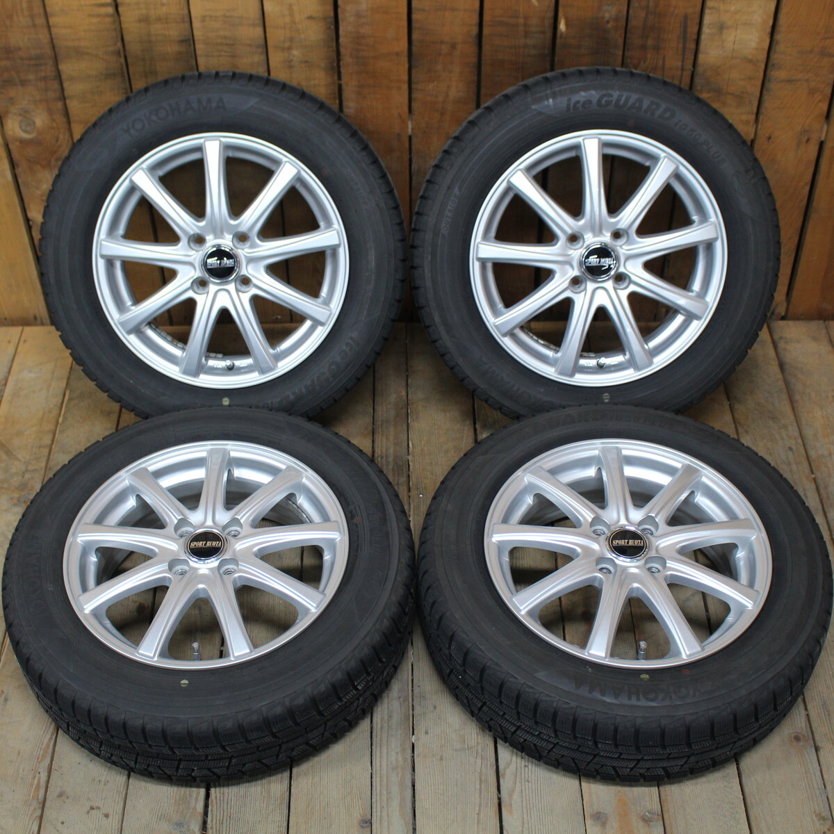 アクア ヤリス マーチ フィット シャトル グレイス インサイト 等 15インチ 175/65R15 ヨコハマ スタッドレスタイヤ ホイール 4本SET_画像2