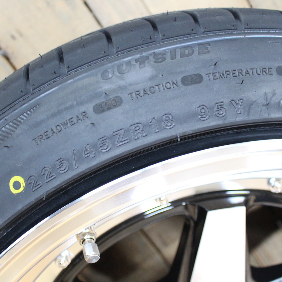 200系 ハイエース オーバーフェンダーサイズ 18インチ 9J+25 ファブレス XR-6 ワイド 225/45R18 新品 タイヤ ホイール 4本SETの画像5