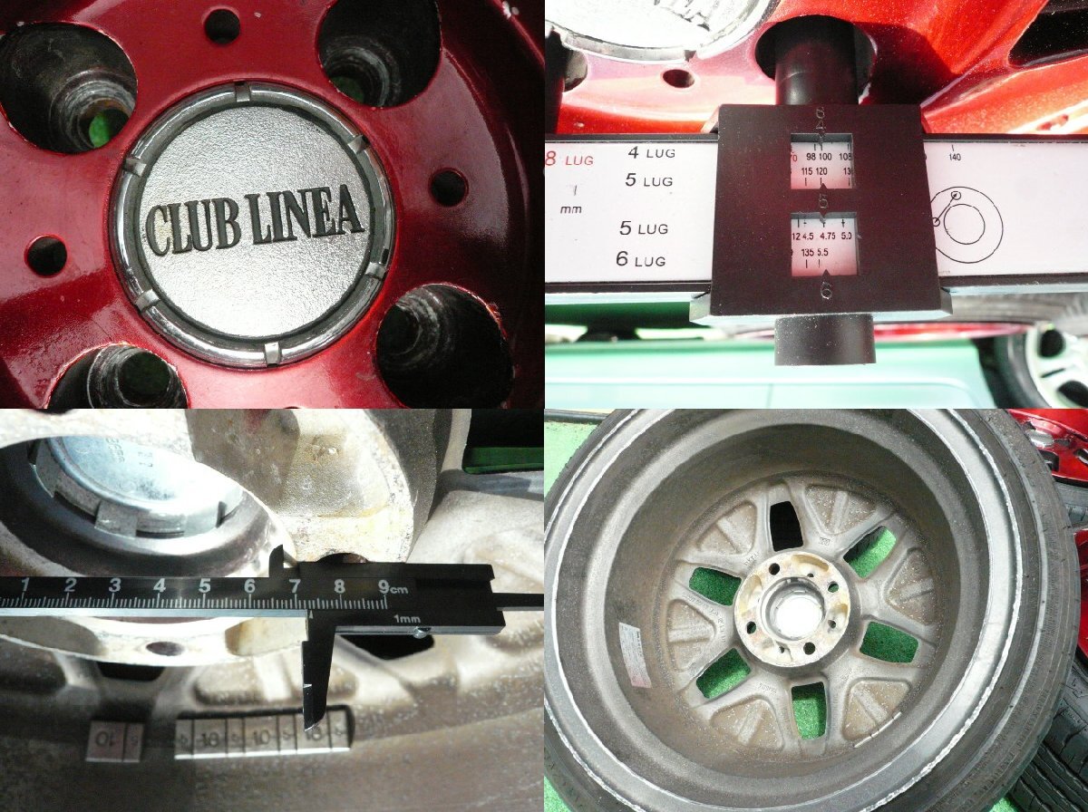 * Junk treat!.. trim ~ deep rim! rare! Club Linea 7J×15 -inch 4ps.@PCD100 4 hole ET35 extra tire Economist ATR 165/45/15 attaching tube /R320
