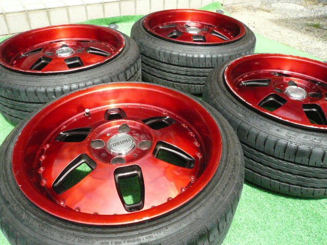 * Junk treat!.. trim ~ deep rim! rare! Club Linea 7J×15 -inch 4ps.@PCD100 4 hole ET35 extra tire Economist ATR 165/45/15 attaching tube /R320