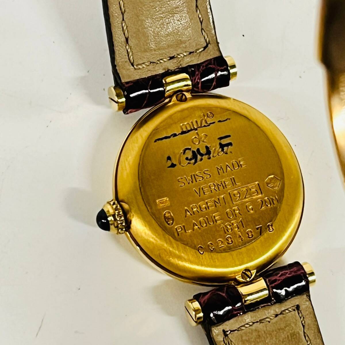 1円~【実動】カルティエ Cartier マストヴァンドーム 1851 クォーツ レディース腕時計 ホワイト文字盤 ラウンド SV925 純正ベルト G142816の画像8