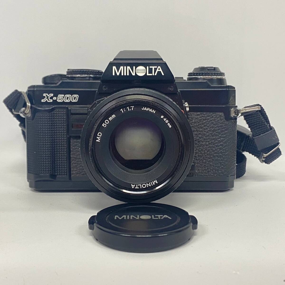 1円~【動作未確認】ミノルタ MINOLTA X-500 MD 50mm 1:1.7 一眼レフ フィルムカメラ 単焦点レンズ 標準レンズ ストラップ付き G115822の画像2