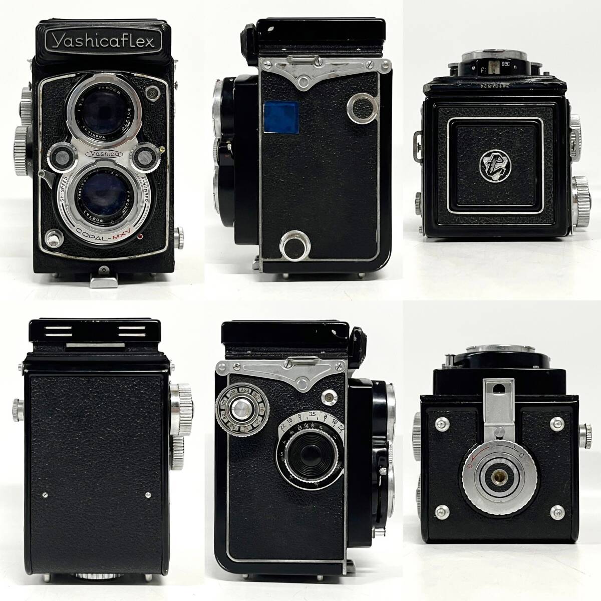 1円~【4点】二眼レフ フィルムカメラ まとめ売り ヤシカ YashicaFlex リコー RICOHDIACORD プリモフレックス PRIMOFLEX ケース付き HMの画像2