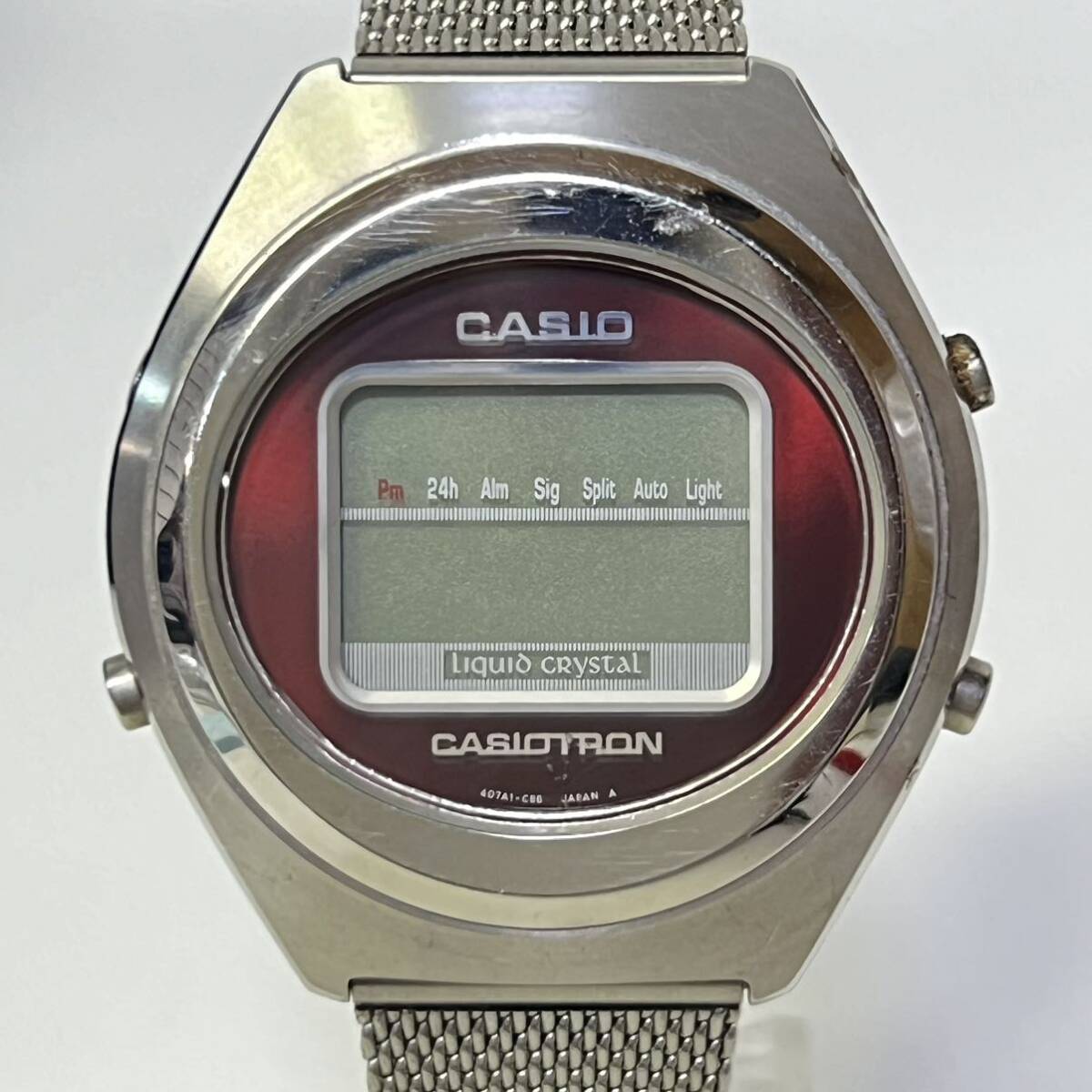 1円~【動作未確認】カシオ カシオトロン CASIO CASIOTRON 1670 TRN-03 メンズ腕時計 クォーツ QZ デジタル レッド文字盤 G102131の画像1