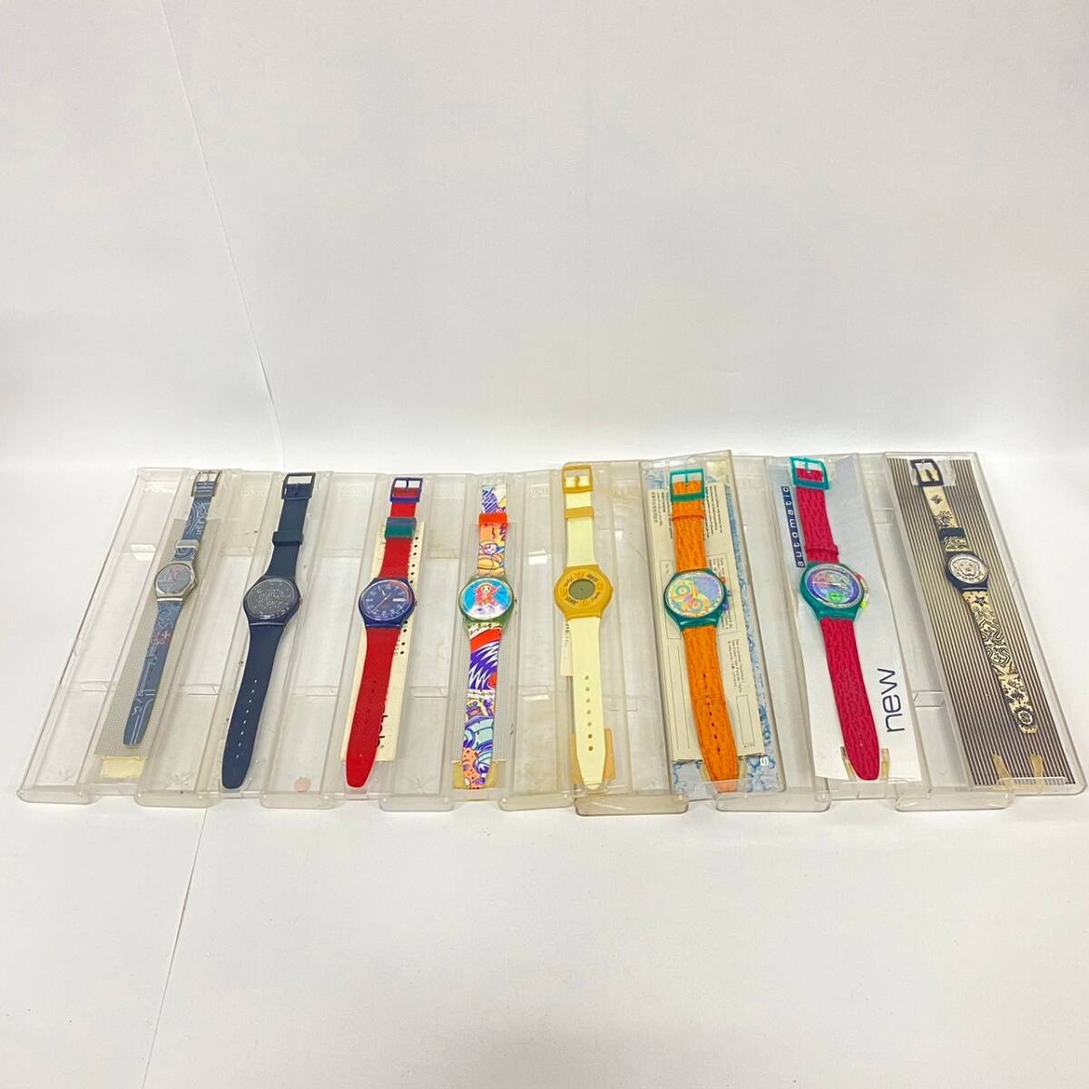 1円~【8点】スウォッチ Swatch 腕時計 まとめ売り クロノグラフ デジタル 等 クォーツ スイス製 ケース付き HMの画像1