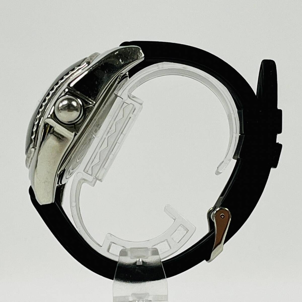 1円~【実動】リトモラティーノ Ritmo Latino クォーツ メンズ腕時計 ブラック文字盤 ローマンインデックス デイト 3針 ミラノ G101941の画像4