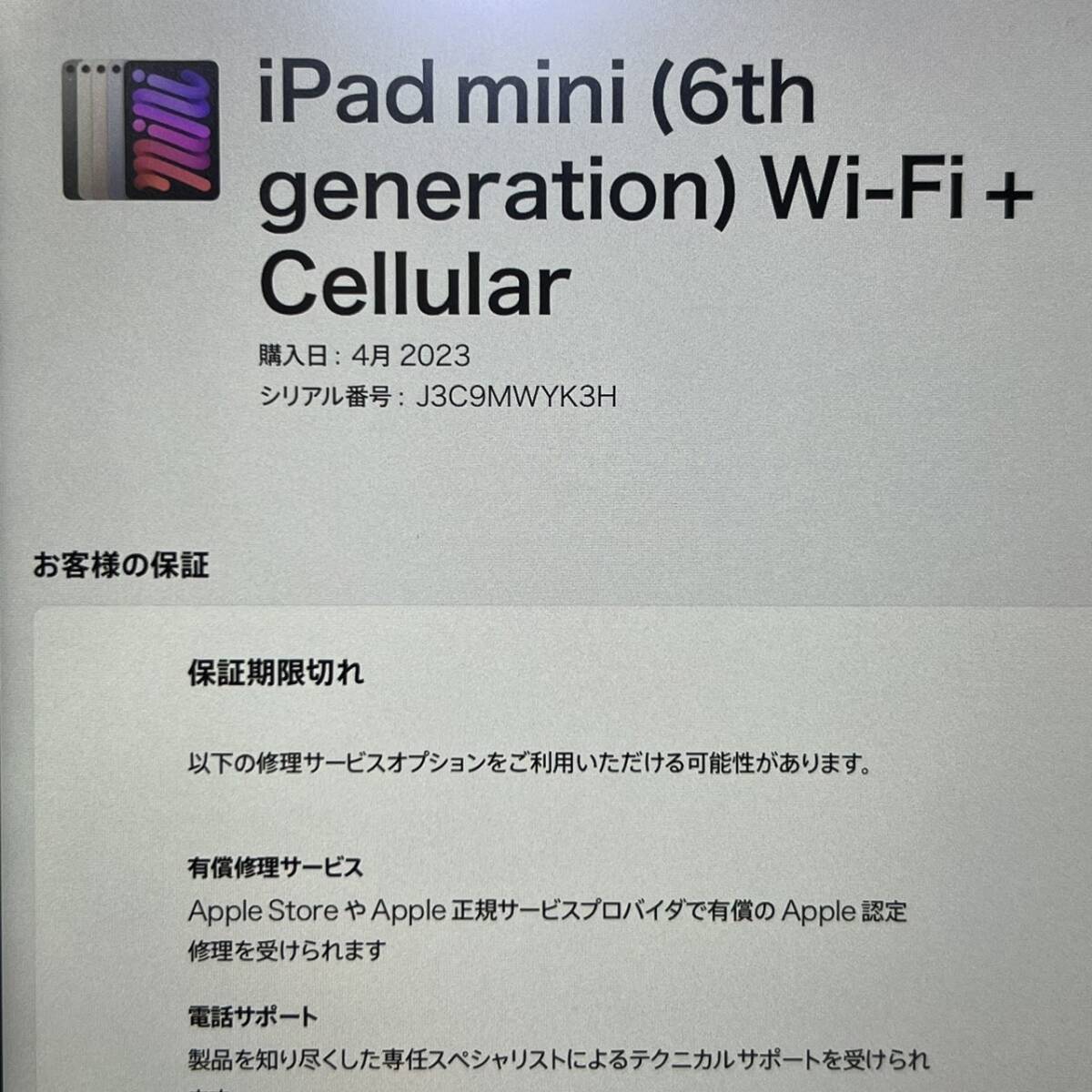 1 иен ~[ первый период . завершено ]Apple iPad mini no. 6 поколение 8.3 дюймовый Liquid Retina дисплей Wi-Fi + Cellular модель Star свет MK8H3JA 256GB