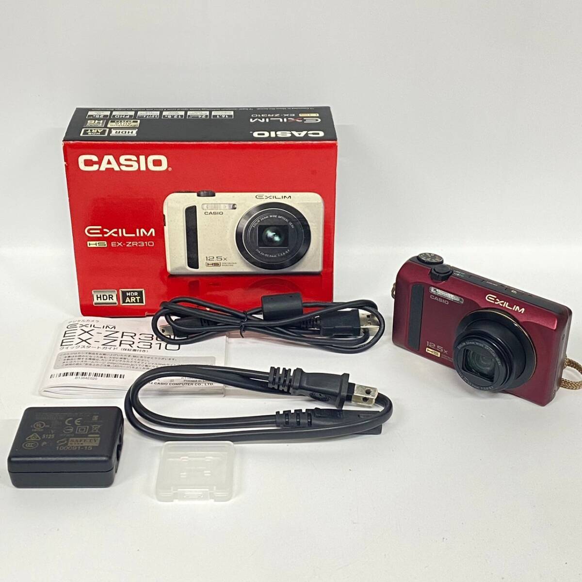 1円~【通電確認済】カシオ CASIO EXILM EX-ZR310 24mm WIDE OPTICAL 12.5× f=4.24-53.0mm 1:3.0-5.9 コンパクトデジタルカメラ G180379_画像1