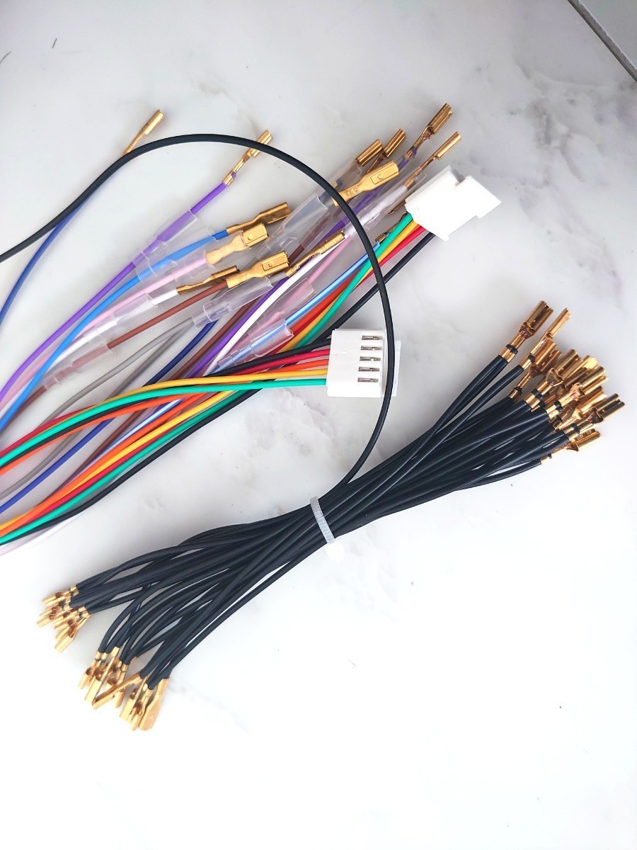 2個セット 筐体組込用ケーブル コネクタ付組み込み用配線 コントロールボックスの自作や56ピンJAMMAハーネス制作や組込み