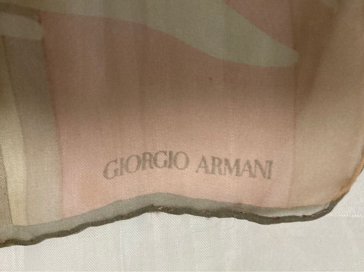 GIORGIO ARMANI シルクスカーフ　ピンクリボンスカーフ付