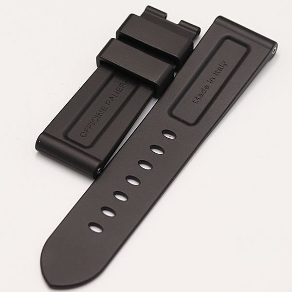 1円 美品 パネライ 純正ベルト ラバー 23mm用 ブラックカラー メンズ腕時計用 2000000 NSK MTMの画像1