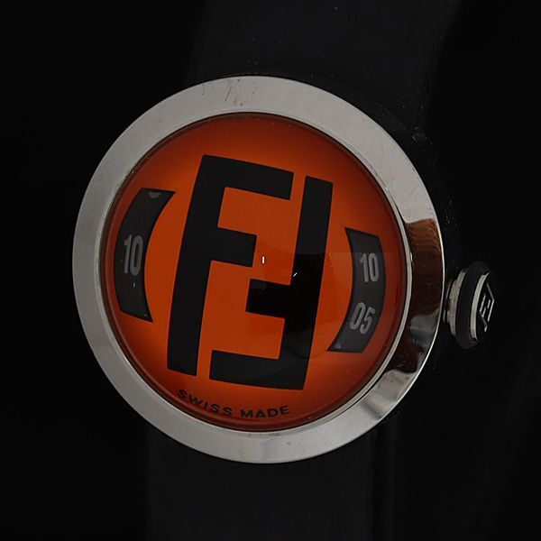 1円 稼動 フェンディ ブースラ 8010L QZ ドーム型ガラス オレンジ文字盤 レディース腕時計 KTR 0666000 3YBT_画像1