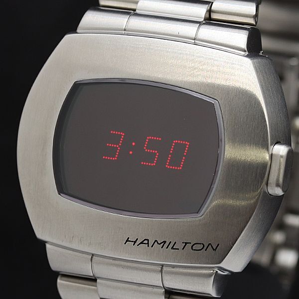 1円 保/箱付 稼働 良品 ハミルトン PSR パルサー H524140 デジタル文字盤 QZ メンズ腕時計 NSY 0280500 3NBTの画像1
