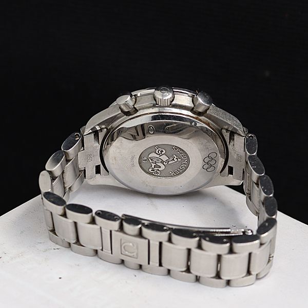 1円 稼動 良品 オメガ スピードマスター オリンピック限定モデル 3515.20 AT 白文字盤 デイト クロノ メンズ腕時計 KTR 7082020 3OKTの画像4