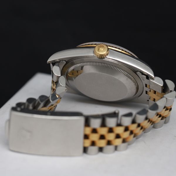 1円 稼動 良品 AT ロレックス オイスターパーペチュアル デイトジャスト W番 16233 ゴールド文字盤 デイト メンズ腕時計 KRK 0005060 3JWTの画像4