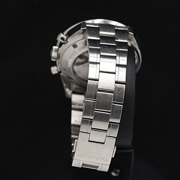 1円 コマ3付 稼働 良品 タグホイヤー CV2010-0 LT6099 カレラ AT 黒文字盤 クロノグラフ デイト メンズ腕時計 TCY 0056210 3DKT_画像3