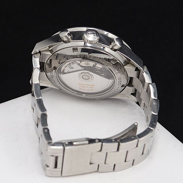 1円 コマ3付 稼働 良品 タグホイヤー CV2010-0 LT6099 カレラ AT 黒文字盤 クロノグラフ デイト メンズ腕時計 TCY 0056210 3DKTの画像4
