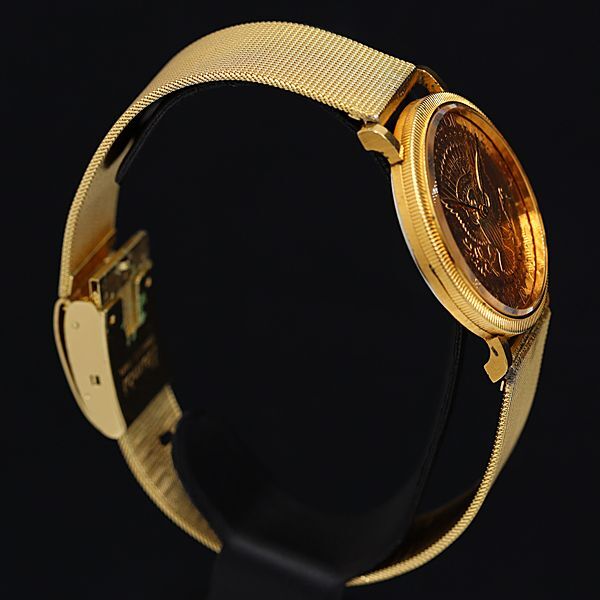 1円 稼働 良品 ウォルサム 手巻き コインウォッチ ゴールド文字盤 メンズ腕時計 OGI 4987000 3JWYの画像2