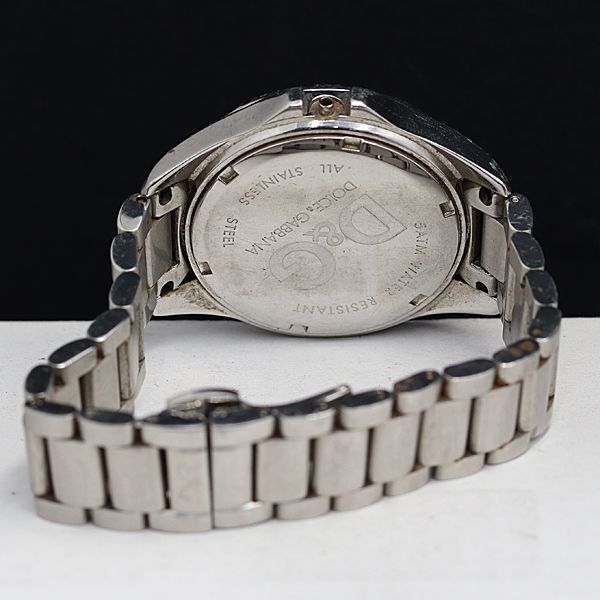 1円 ドルチェ＆ガッパーナ QZ 黒文字盤 デイデイト スモセコ メンズ腕時計 OGI 4987000 3JWYの画像4