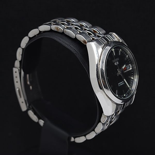 1円 セイコー セイコー5 7S26-01V0 ブラック文字盤 デイデイト AT/自動巻 メンズ腕時計 NSY 7726000 3GTGの画像2