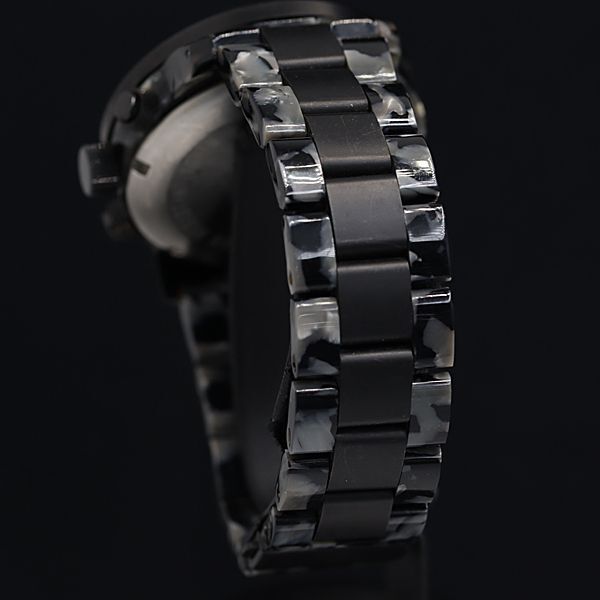 1円 稼働 QZ 良品 ローエン エンジェルクローバー ES43 黒文字盤 デイト クロノ メンズ腕時計 KRK 2145000 3ETYの画像3