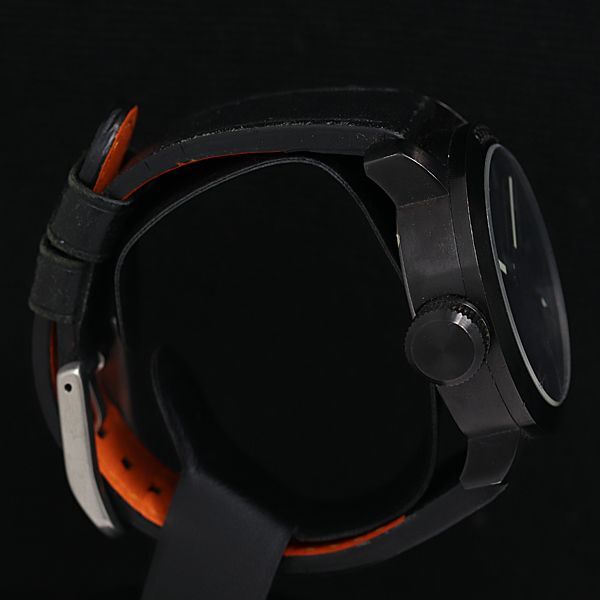 1円 稼動 エンジェルクローバー LC45 QZ 黒文字盤 デイト メンズ腕時計 KTR 2145000 3ETYの画像2