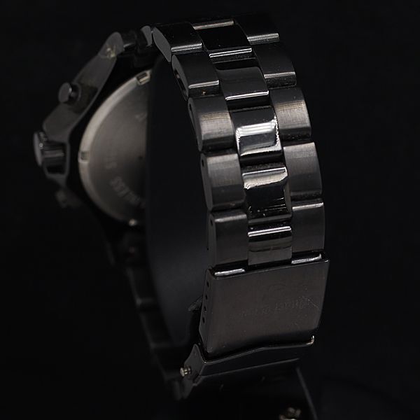 1円 エンジェルクローバー BM46 QZ 黒文字盤 デイト クロノグラフ メンズ腕時計 KTR 2145000 3ETYの画像3