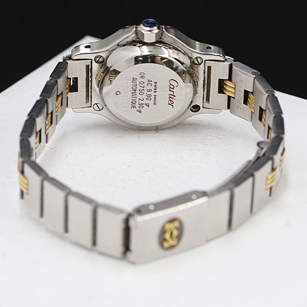 1円 カルティエ サントスオクタゴン YG×SS ホワイト文字盤 AT/自動巻 レディース腕時計 NSY 2387110 3BGTの画像4