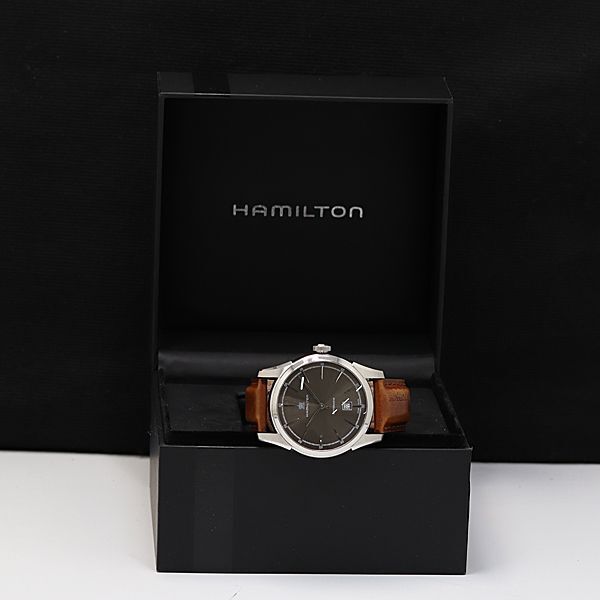 1円 箱付 稼働 良品 ハミルトン H424150 AT/自動巻 グレー文字盤 デイト メンズ腕時計 KTR 5085300 3BGTの画像5