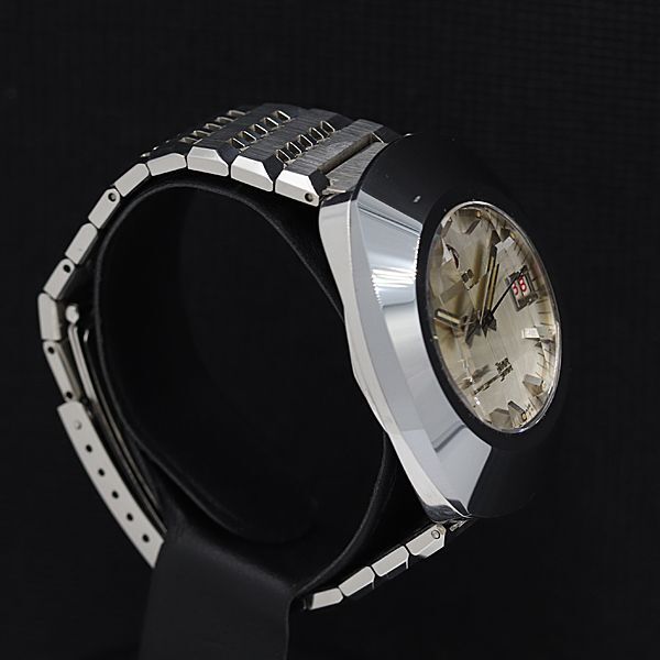 1円 ラドー ダイアスター シルバー文字盤 デイト カットガラス QZ メンズ腕時計 NSY 0506000 3ERTの画像2