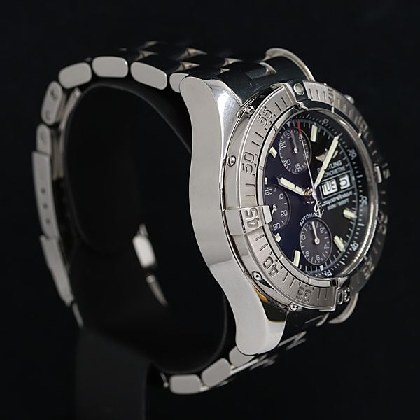 1円 箱付 稼働 良品 ブライトリング スーパーオーシャン A13340 AT/自動巻 クロノ 黒 デイト 500M メンズ腕時計 OGH 0071610 4NBTの画像2