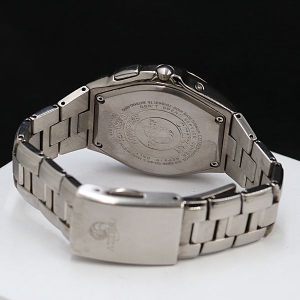 1円 シチズン アテッサ エコドライブ H100-T010431 ブラック文字盤 デイデイト 電波ソーラー メンズ腕時計 NSY 0154000 3BJTの画像4