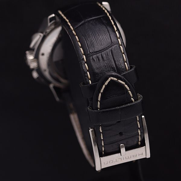 1円 稼働 ハミルトン ジャズマスター H326120 スモセコ デイト 黒文字盤 QZ メンズ腕時計 NSY 0013200 3BJTの画像3