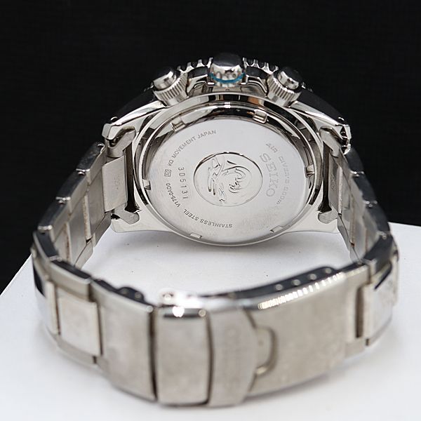 1円 セイコー V175-0AD0 200ｍ ブラック文字盤 クロノグラフ デイト ソーラー メンズ腕時計 NSY 2000000 3NBG2の画像4