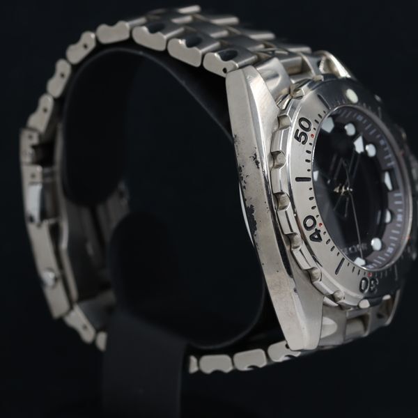1円 保/コマ2付 セクター QZ クロノグラフ 黒文字盤 メンズ腕時計 0429000 3BGT MTM_画像2