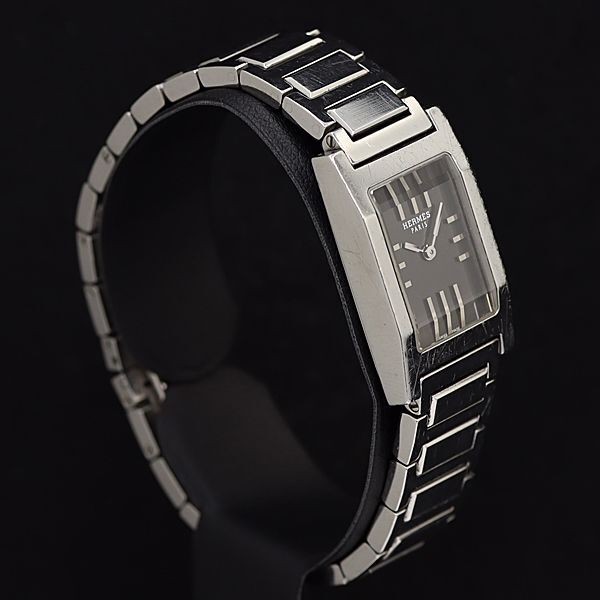 1円 稼動 良品 エルメス タンデム TA1.210 QZ 黒文字盤 レディース腕時計 OGH 0057200 4BKTの画像2