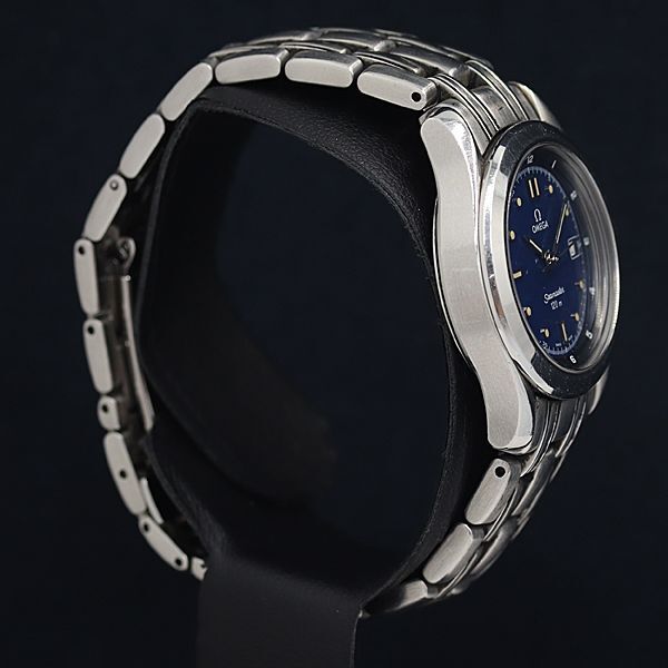 1円 稼働 良品 QZ オメガ シーマスター 120m デイト 青文字盤 レディース腕時計 OKZ 0026400 4BKTの画像2