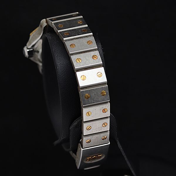 1円 箱付 稼動 カルティエ サントスオクタゴン YG×SS AT/自動巻 白文字盤 レディース腕時計 KTR 0003410の画像3