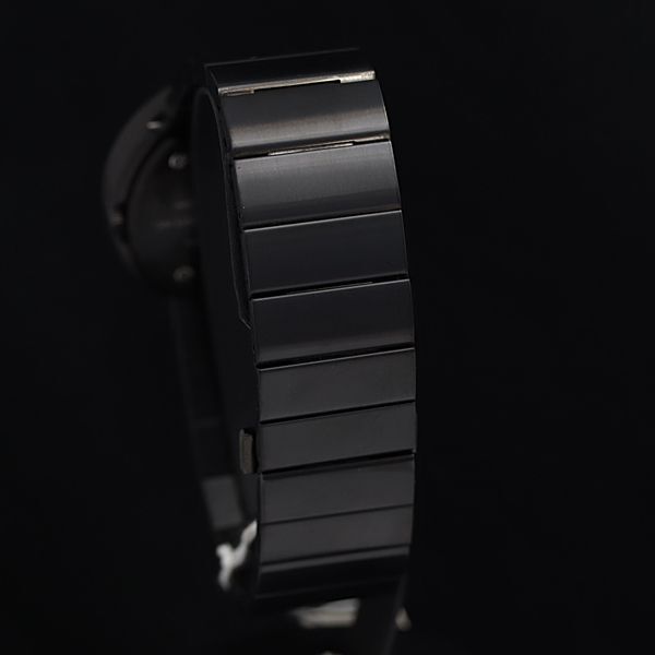 1円 イッセイミヤケ VJ20-0010 ラウンド ブラック文字盤 セラミック QZ メンズ腕時計KMR 0099000の画像3