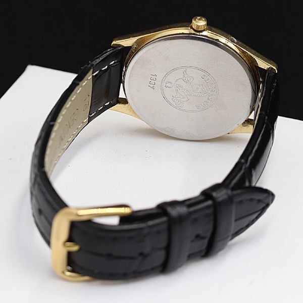 1円 オメガ シーマスター 1337 ゴールド文字盤 QZ プッシュ式 デイト レディース腕時計 OBR 0617100 4ANTの画像4
